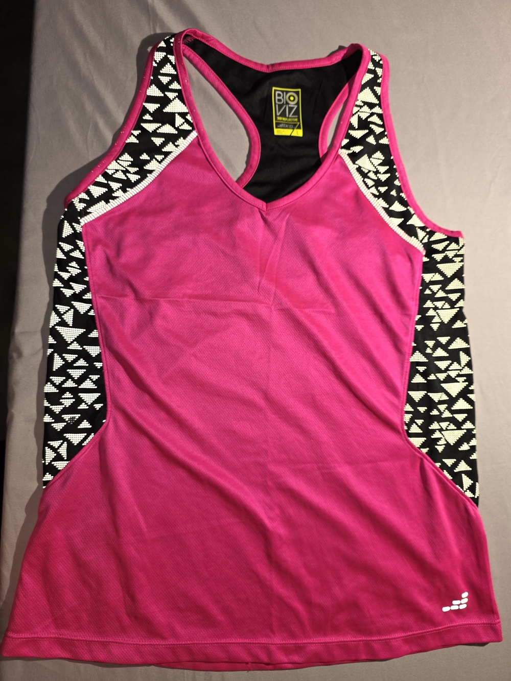 Women's Hot Pink Racerback Tank Top (Reflective For Jogging/Running)
